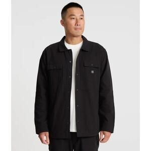 Roark Hebrides Unlined Jacket Mens Size XS Black Canvas Cotton Snap Front